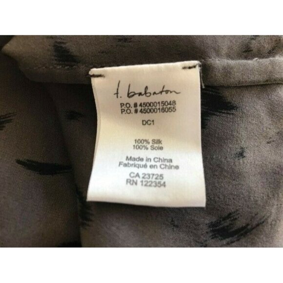 T. BABATON Aritzia 100% Silk Blouse Top Size Small Brown Black Leopard Print EUC - Picture 6 of 6